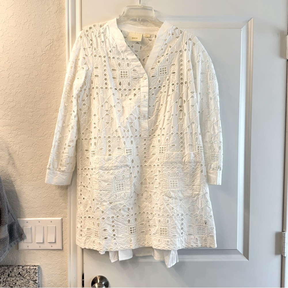 Maeve White Eyelet Tunic Top